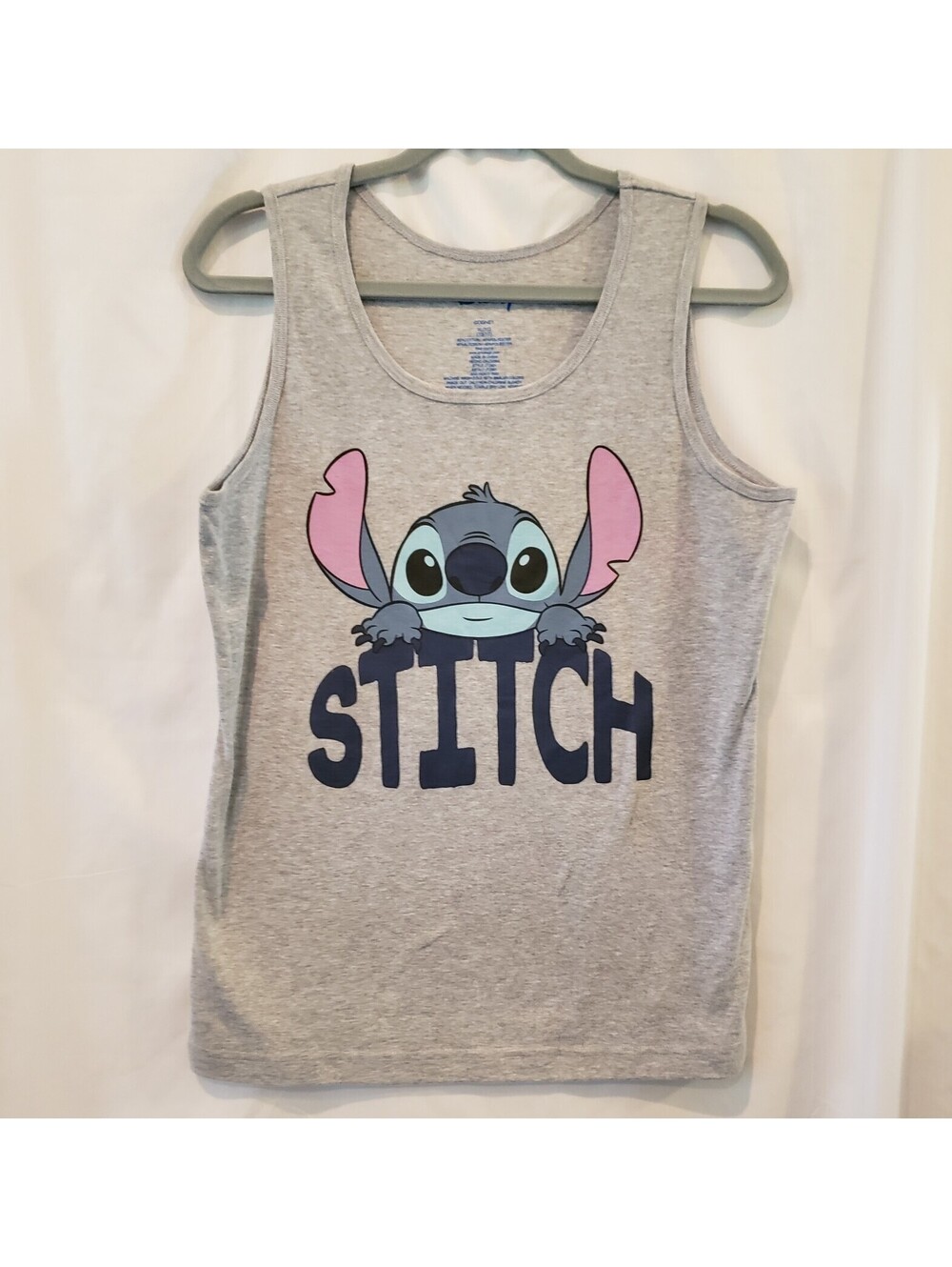 Disney Stitch Junior XL (15-17) Gray Tank Top Stitch Graphic Sleeveless Shirt